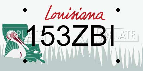 153ZBI Louisiana License Plate