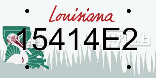 15414E2 Louisiana License Plate