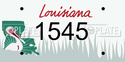 1545 Louisiana License Plate