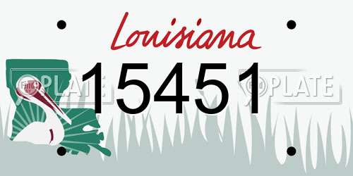 15451 Louisiana License Plate