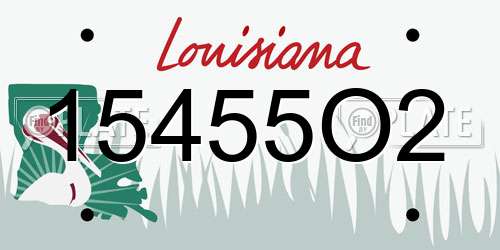 15455O2 Louisiana License Plate