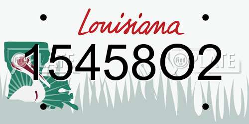 15458O2 Louisiana License Plate