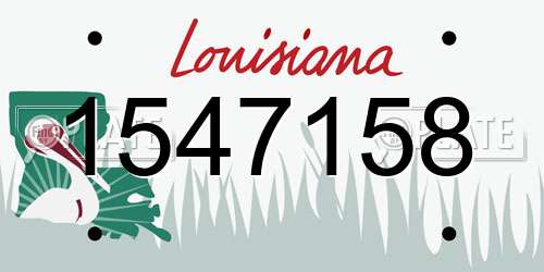 1547158 Louisiana License Plate