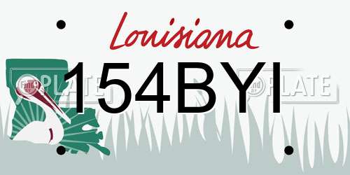 154BYI Louisiana License Plate