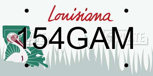 154GAM Louisiana License Plate