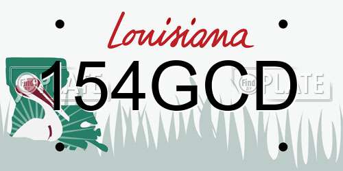 154GCD Louisiana License Plate