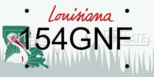 154GNF Louisiana License Plate