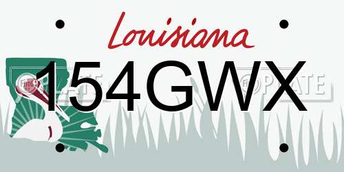 154GWX Louisiana License Plate