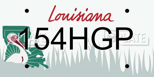 154HGP Louisiana License Plate