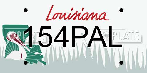 154PAL Louisiana License Plate