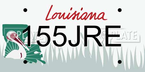 155JRE Louisiana License Plate