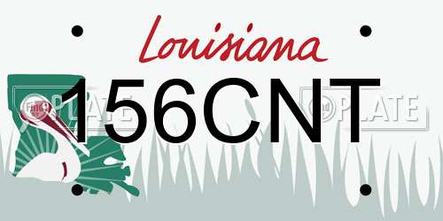 156CNT Louisiana License Plate