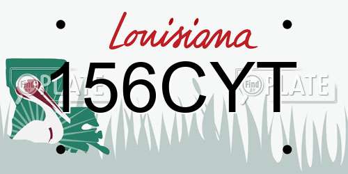 156CYT Louisiana License Plate