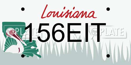 156EIT Louisiana License Plate
