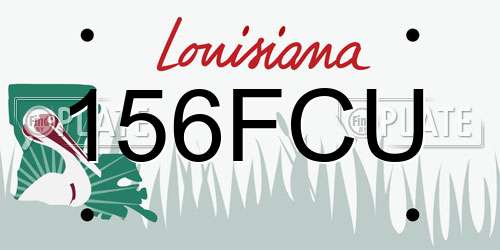 156FCU Louisiana License Plate