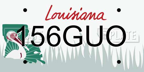 156GUO Louisiana License Plate