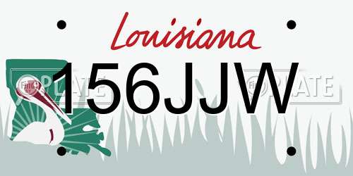 156JJW Louisiana License Plate