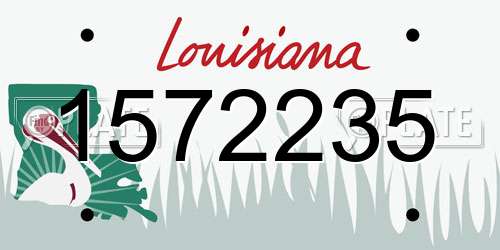 1572235 Louisiana License Plate