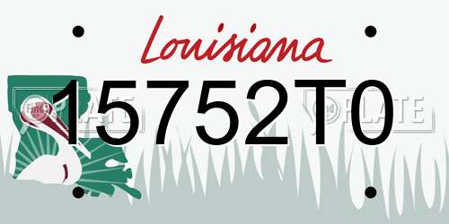 15752T0 Louisiana License Plate
