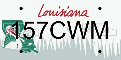 157CWM Louisiana License Plate