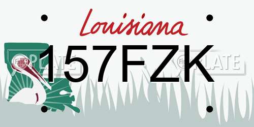 157FZK Louisiana License Plate