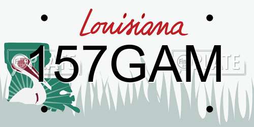 157GAM Louisiana License Plate