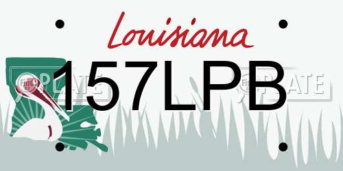 157LPB Louisiana License Plate