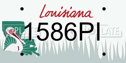 1586PI Louisiana License Plate