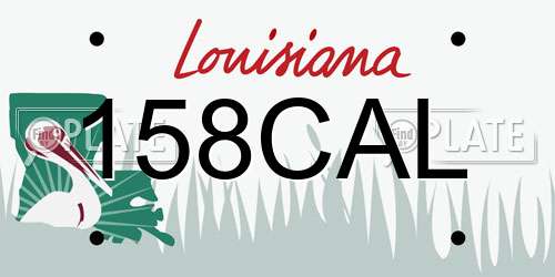 158CAL Louisiana License Plate