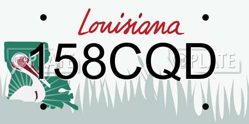 158CQD Louisiana License Plate