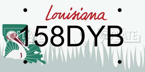 158DYB Louisiana License Plate
