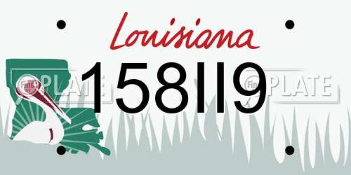 158II9 Louisiana License Plate