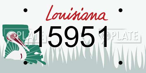 15951 Louisiana License Plate
