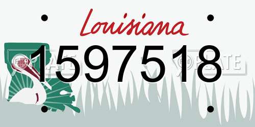 1597518 Louisiana License Plate