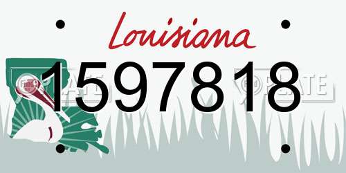1597818 Louisiana License Plate