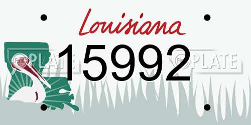 15992 Louisiana License Plate