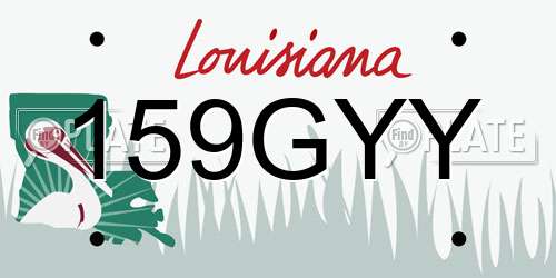 159GYY Louisiana License Plate
