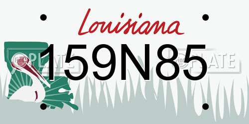 159N85 Louisiana License Plate