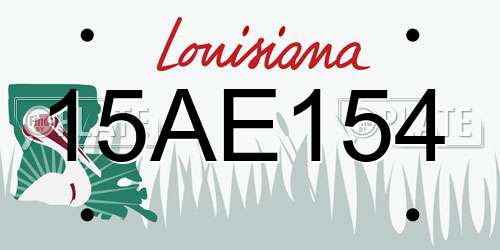 15AE154 Louisiana License Plate
