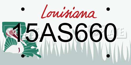 15AS660 Louisiana License Plate