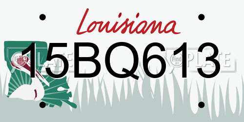 15BQ613 Louisiana License Plate