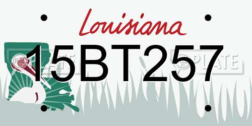 15BT257 Louisiana License Plate
