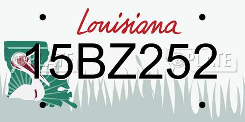 15BZ252 Louisiana License Plate