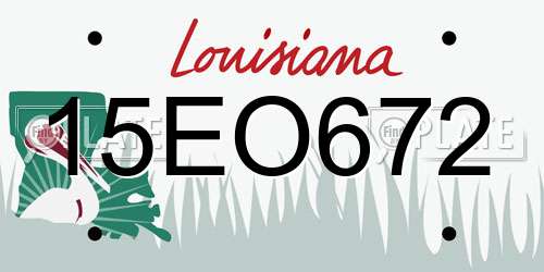 15EO672 Louisiana License Plate