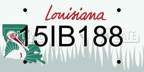 15IB188 Louisiana License Plate