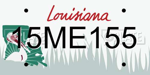 15ME155 Louisiana License Plate
