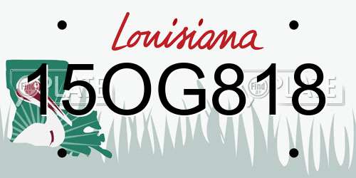 15OG818 Louisiana License Plate