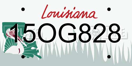 15OG828 Louisiana License Plate