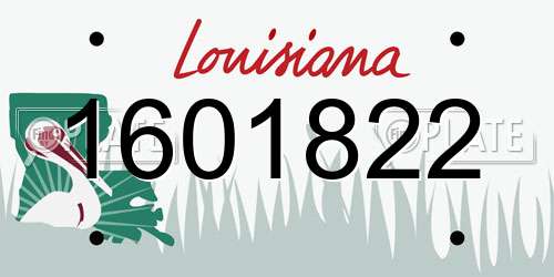 1601822 Louisiana License Plate