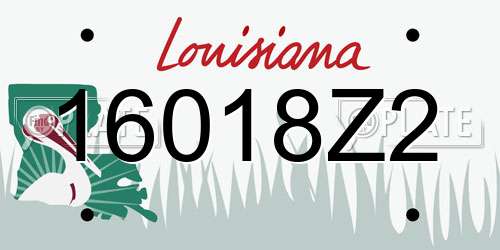 16018Z2 Louisiana License Plate